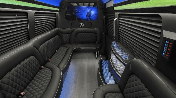 Interior of Metairie Party Bus Company's 14 Passenger Sprinter Limousine in Metairie