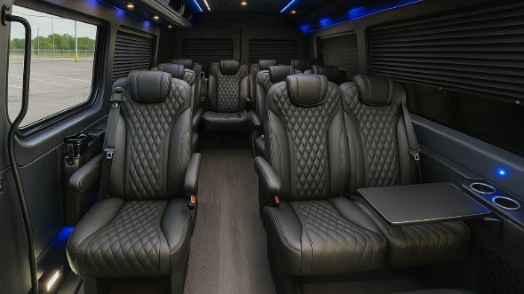 Interior of Louisiana Party Bus Company's 15 Passenger Minibus in Louisiana