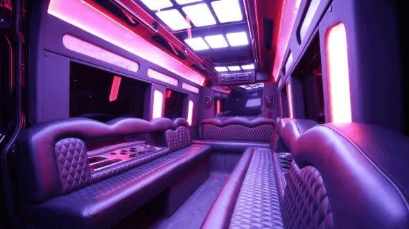 Interior of Marrero Party Bus Company's 18 Passenger Party Bus in Marrero