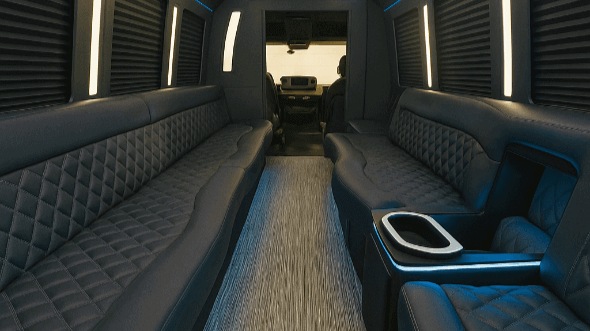 Interior of New Orleans Party Bus Company's 20 Passenger Party Bus in New Orleans
