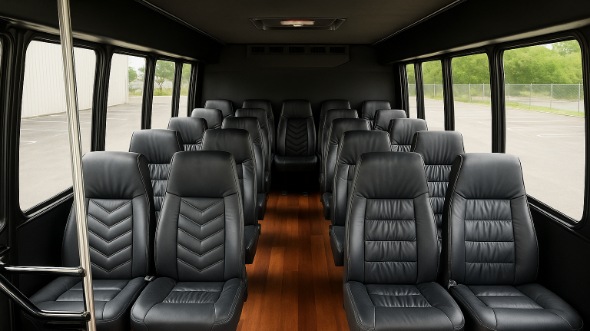 Interior of Louisiana Party Bus Company's 28 Passenger Minibus in Louisiana