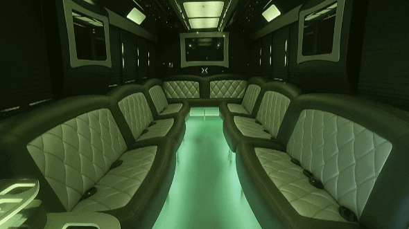 Interior of Slidell Party Bus Company's 28 Passenger Party Bus in Slidell