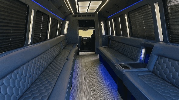 Interior of Lake Charles Party Bus Company's 30 Passenger Party Bus in Lake Charles