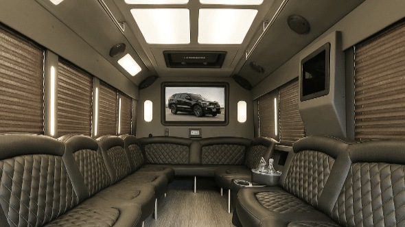 Interior of Metairie Party Bus Company's 30 Passenger Party Bus in Metairie