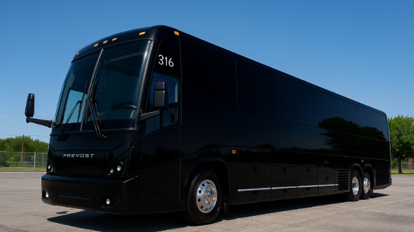 Exterior of Louisiana Party Bus Company's 45 Passenger Charter Bus in Louisiana