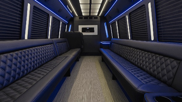 Interior of Metairie Party Bus Company's 50 Passenger Party Bus in Metairie