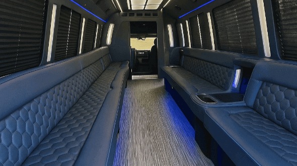 Interior of New Orleans Party Bus Company's 50 Passenger Party Bus in New Orleans
