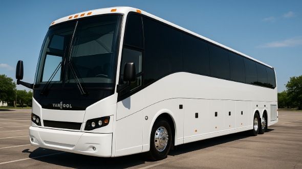 Exterior of Louisiana Party Bus Company's 56 Passenger Charter Bus in Louisiana